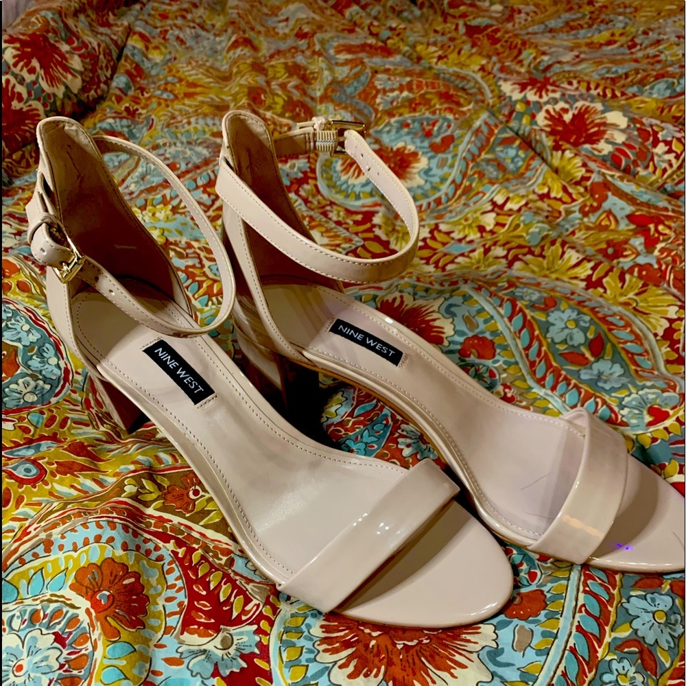 Nine West Pruce ankle strap sandals in nude